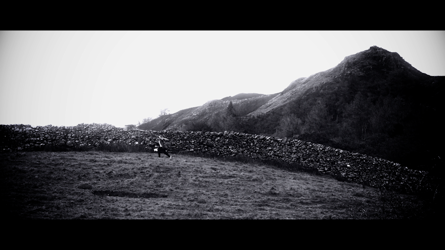 James Fisher as Jonah, Climbing the Mountain by a dry stone wall at Grasmere Lake District, October 2011 - Black Smoke Rising