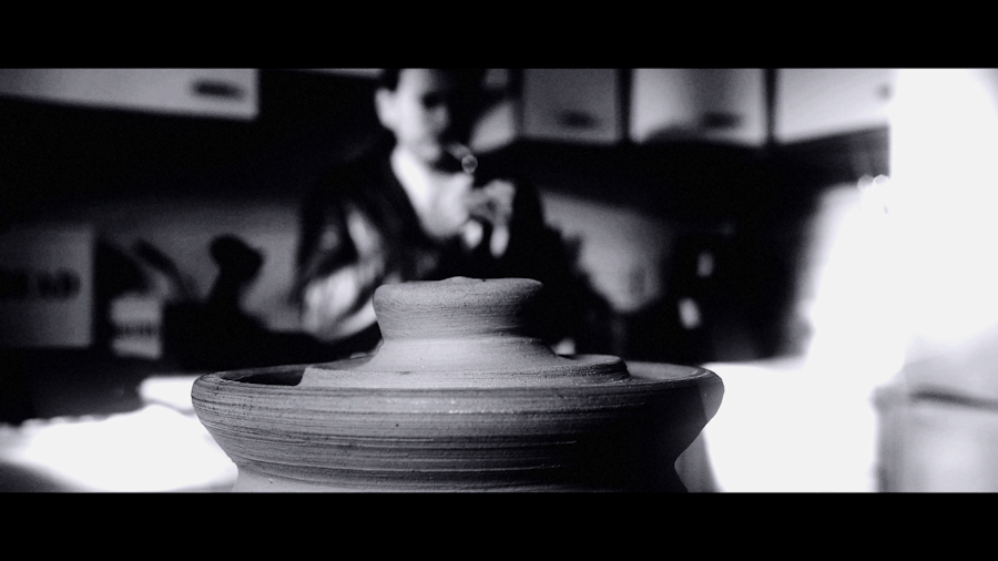 James Fisher as Jonah, In the kitchen with the Urn, Caversham Berks, November 2011 - Black Smoke Rising